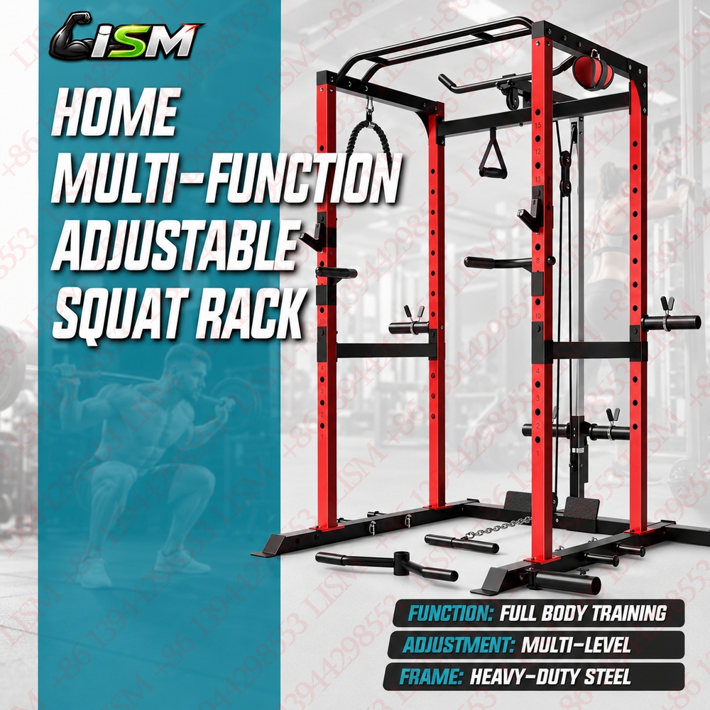 Home Gym Rack With Cables - S21 Power Cage Multi-Function Rack Adjustable