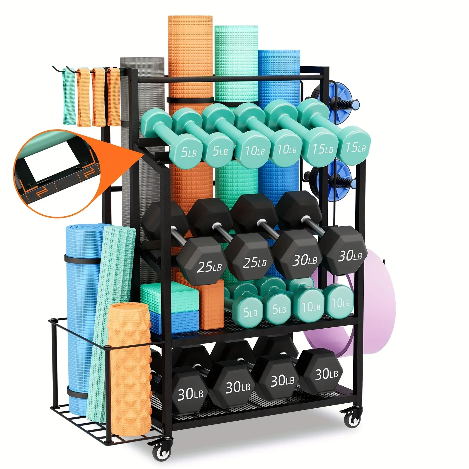 Home Gym Yoga Mat Storage - KEEHOME 600LBS Dumbbell Rack Weight Stand