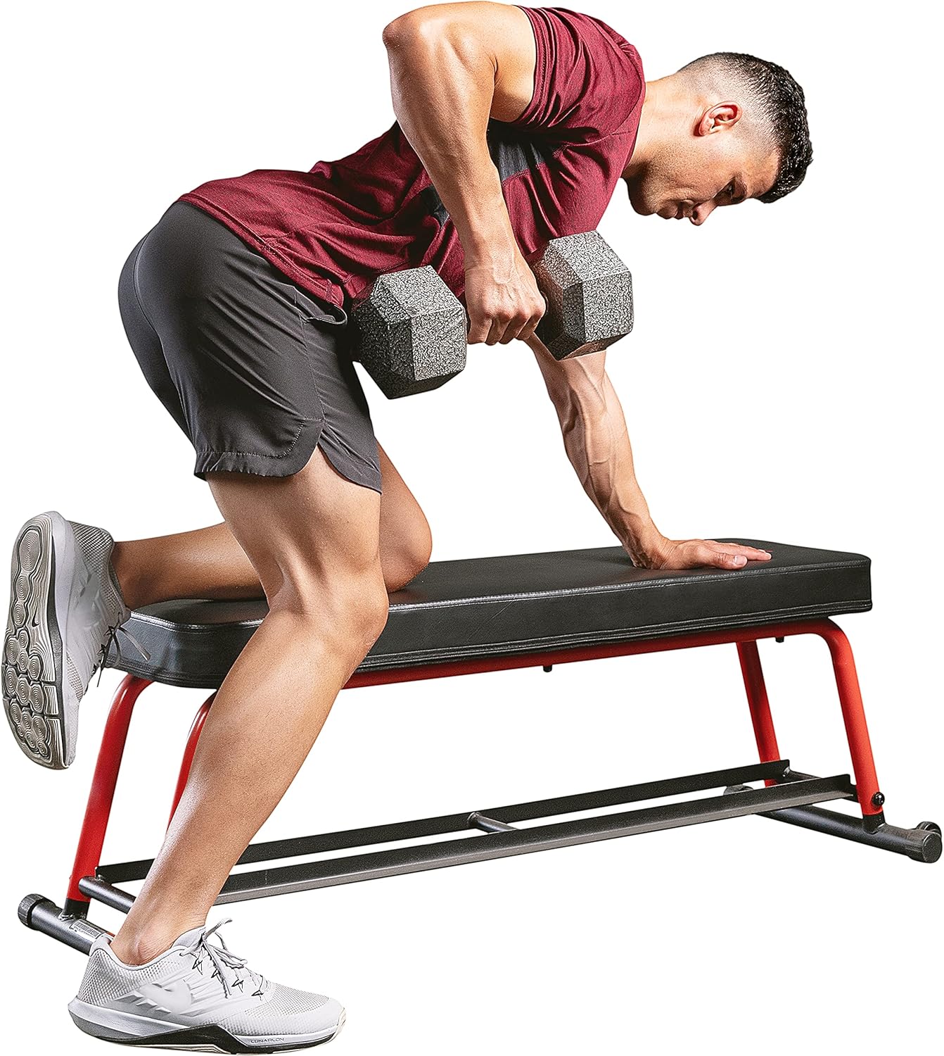 Home Gym Options - Flat Weight Bench Optional Dumbbell Rack