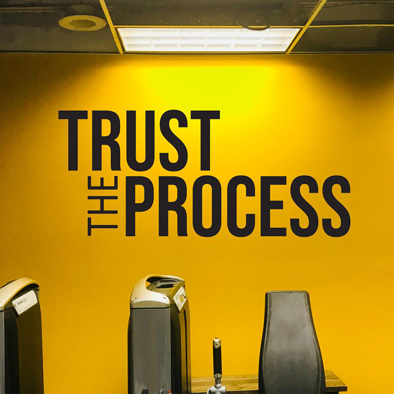 Home Gym On Wall - Trust The Process Wall Sticker Gym