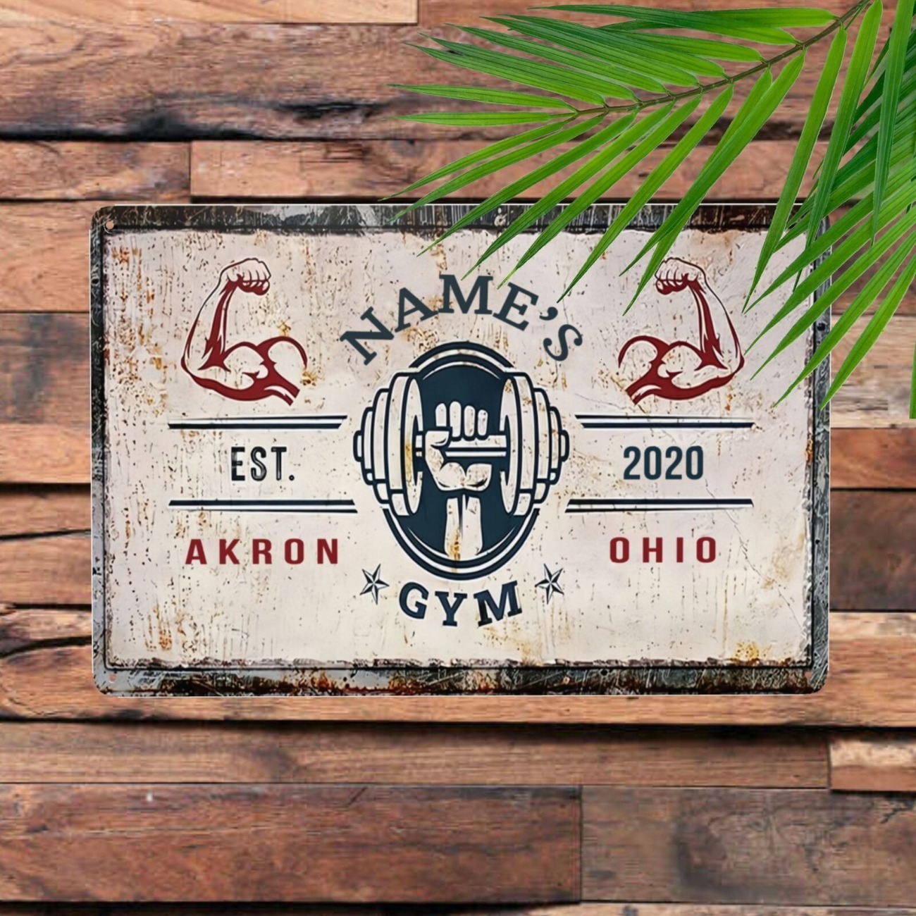 Home Gym Decor - Personalized Fitness Aluminum Sign, Custom Name