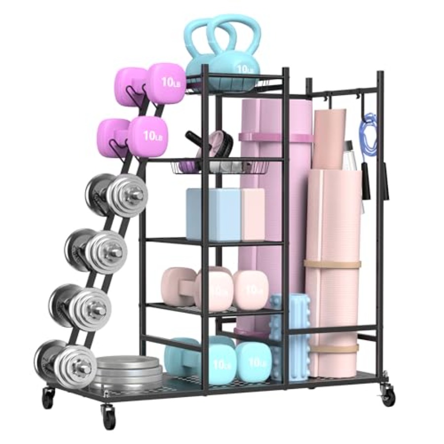Home Gym Yoga Mat Storage - Weight Rack for Dumbbells Home Gym