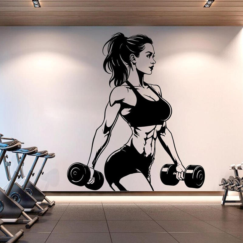 Home Gym On Wall - Gym Wall Decal Vinyl Power Fitness