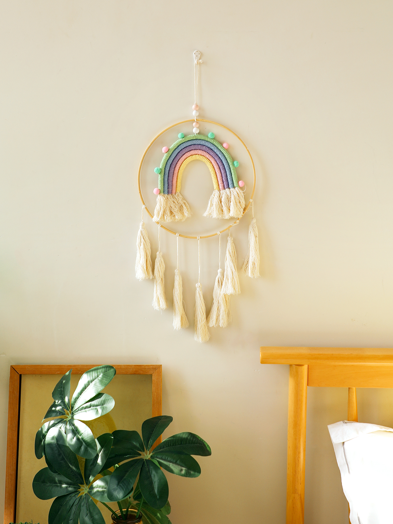 Home Gym Decor - Macrame Tapestry Wall Hanging Decor Rainbow