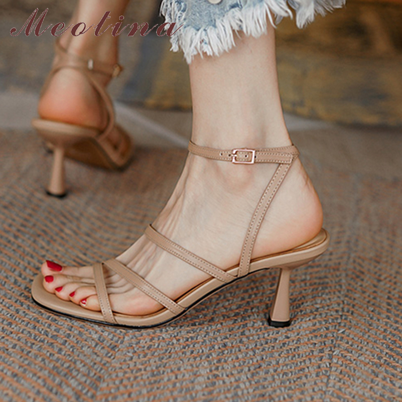 Ankle Strap Attachment - Meotina Sandals Women Shoes Square Ankle