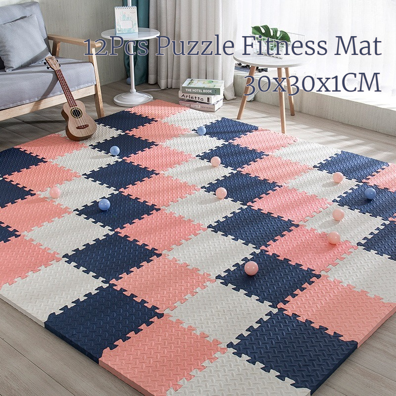 Home Gym Yoga Room - 12Pcs Interlocking EVA Foam Floor Mats