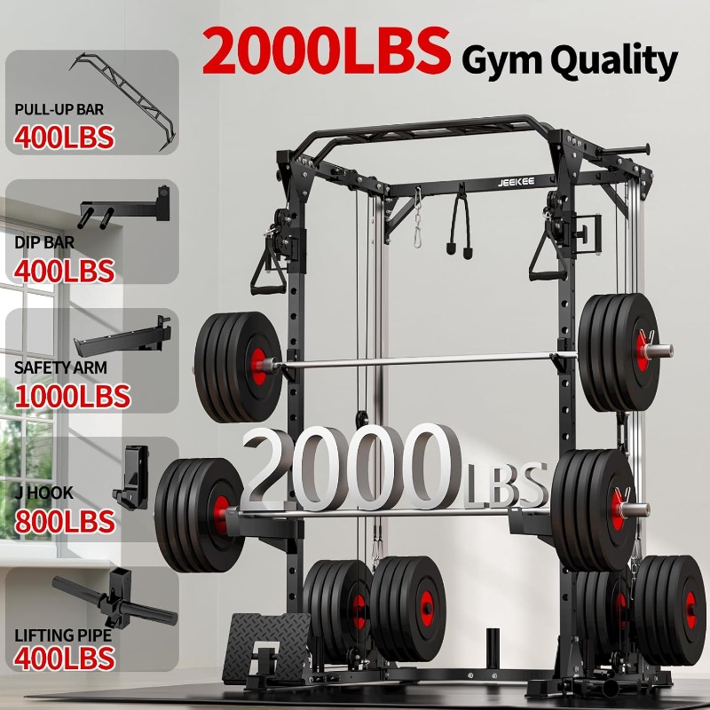 JEEKEE 2000LB Heavy Duty Power - Home Gym Rack With Cables recensione e prezzo