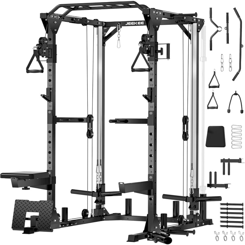 JEEKEE 2000LB Heavy Duty Power - Home Gym Rack With Cables recensione e prezzo
