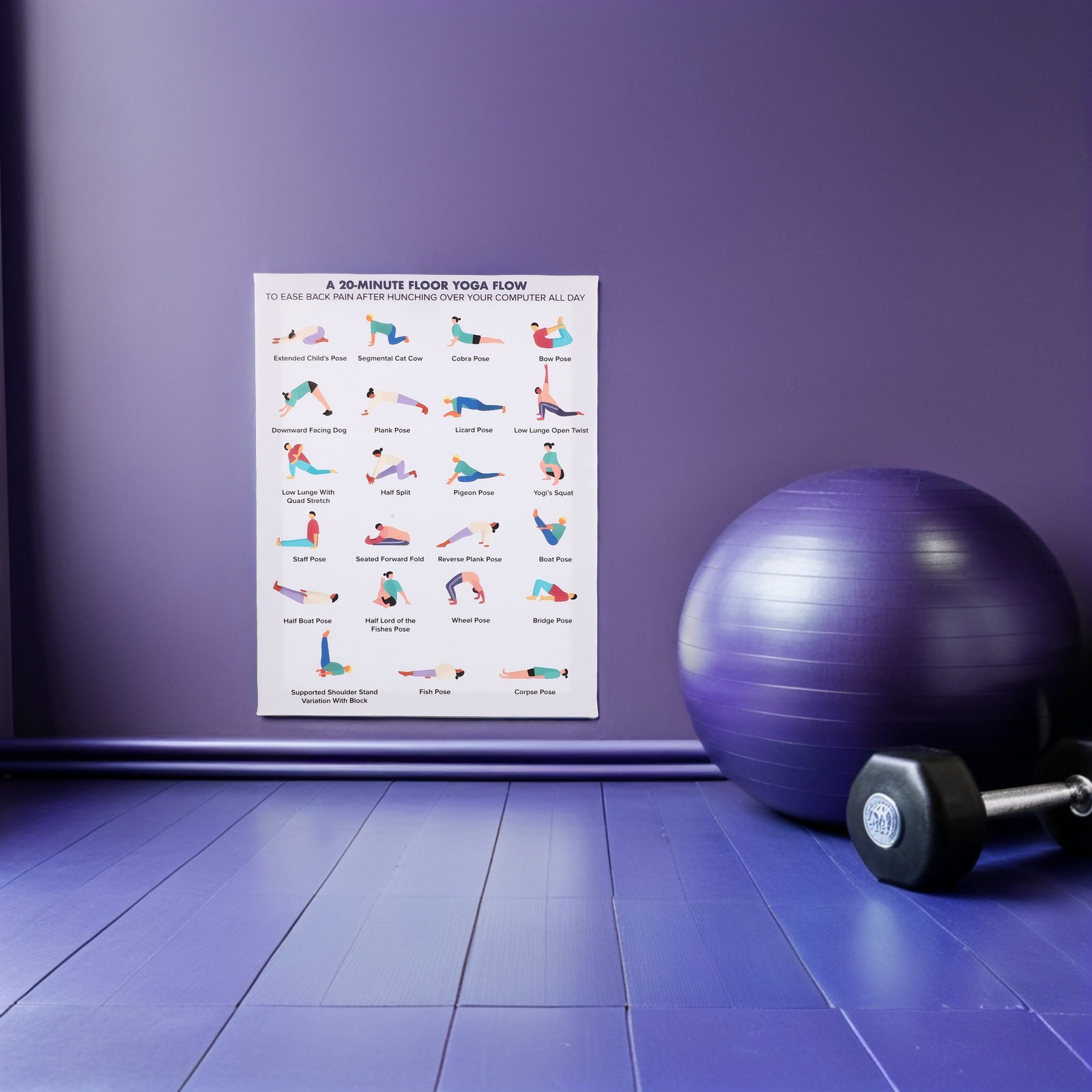 Yoga Poses Poster Wall Art Woo - Home Gym Yoga Room recensione e prezzo