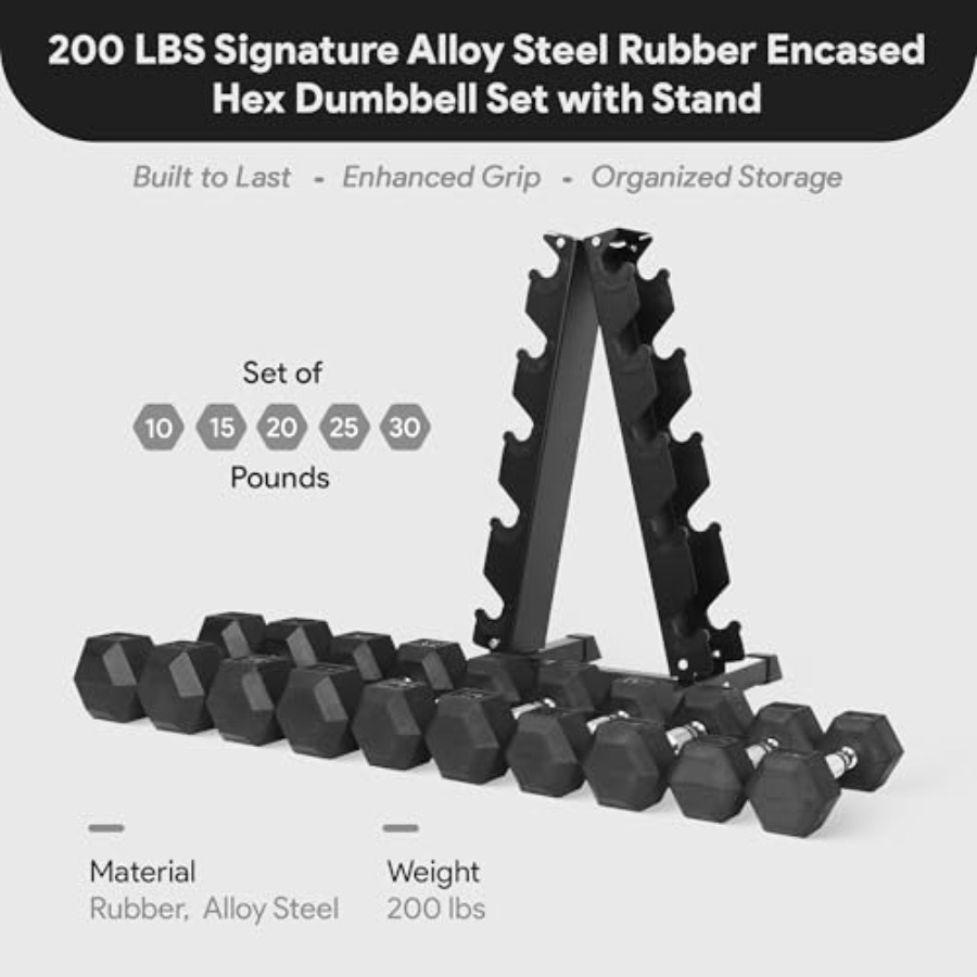 Rubber Coated Hex Dumbbell Set - Home Gym Body Solid recensione e prezzo