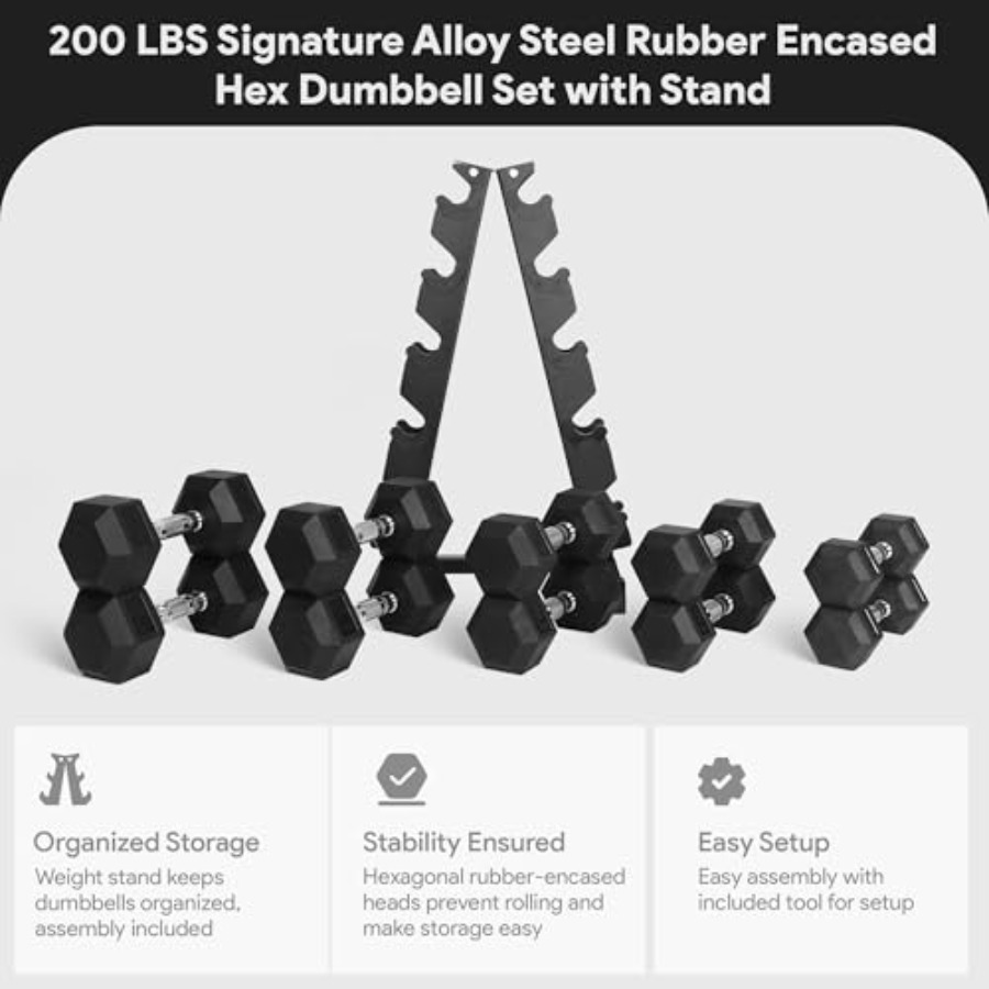 Rubber Coated Hex Dumbbell Set - Home Gym Body Solid recensione e prezzo