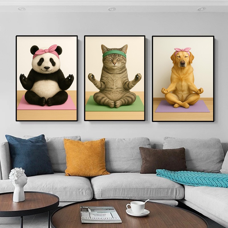 Modern Funny Animals Sports Po - Home Gym Yoga Room recensione e prezzo