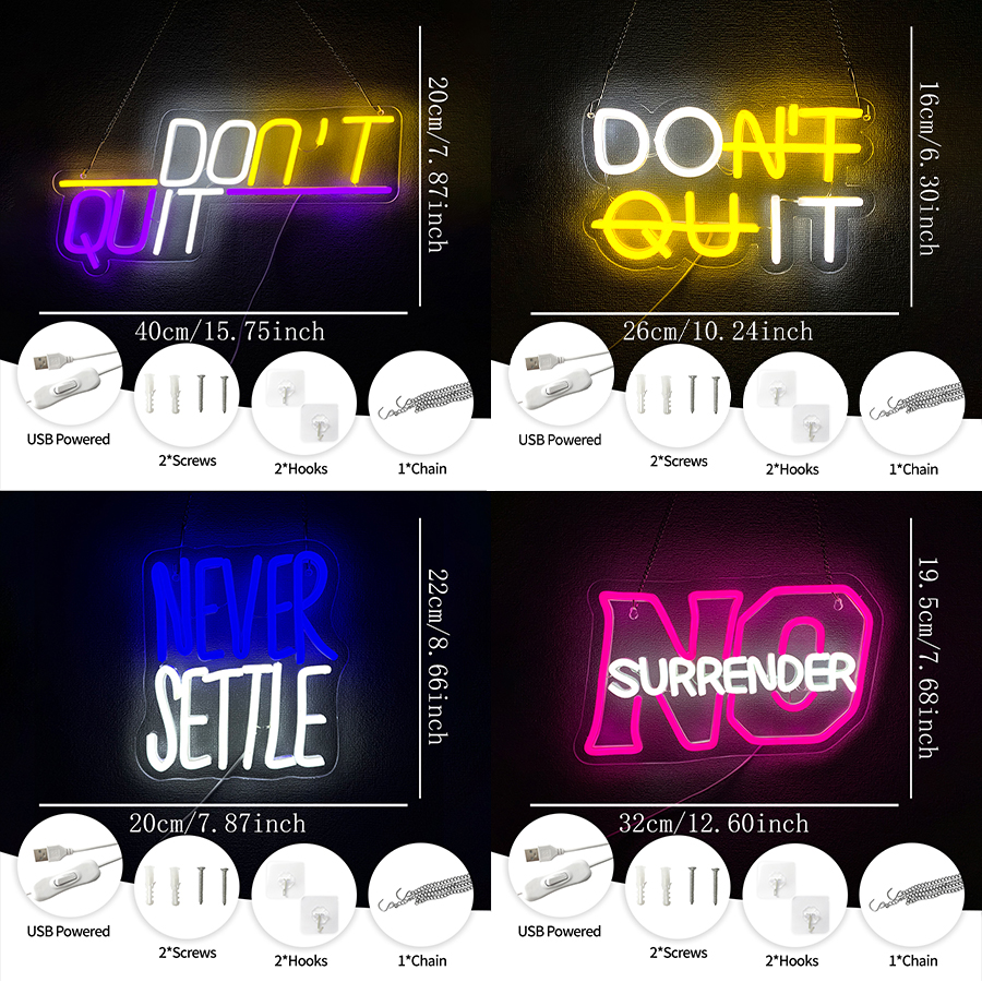No Surrender Neon Sign For Wal - Home Gym Neon Sign recensione e prezzo