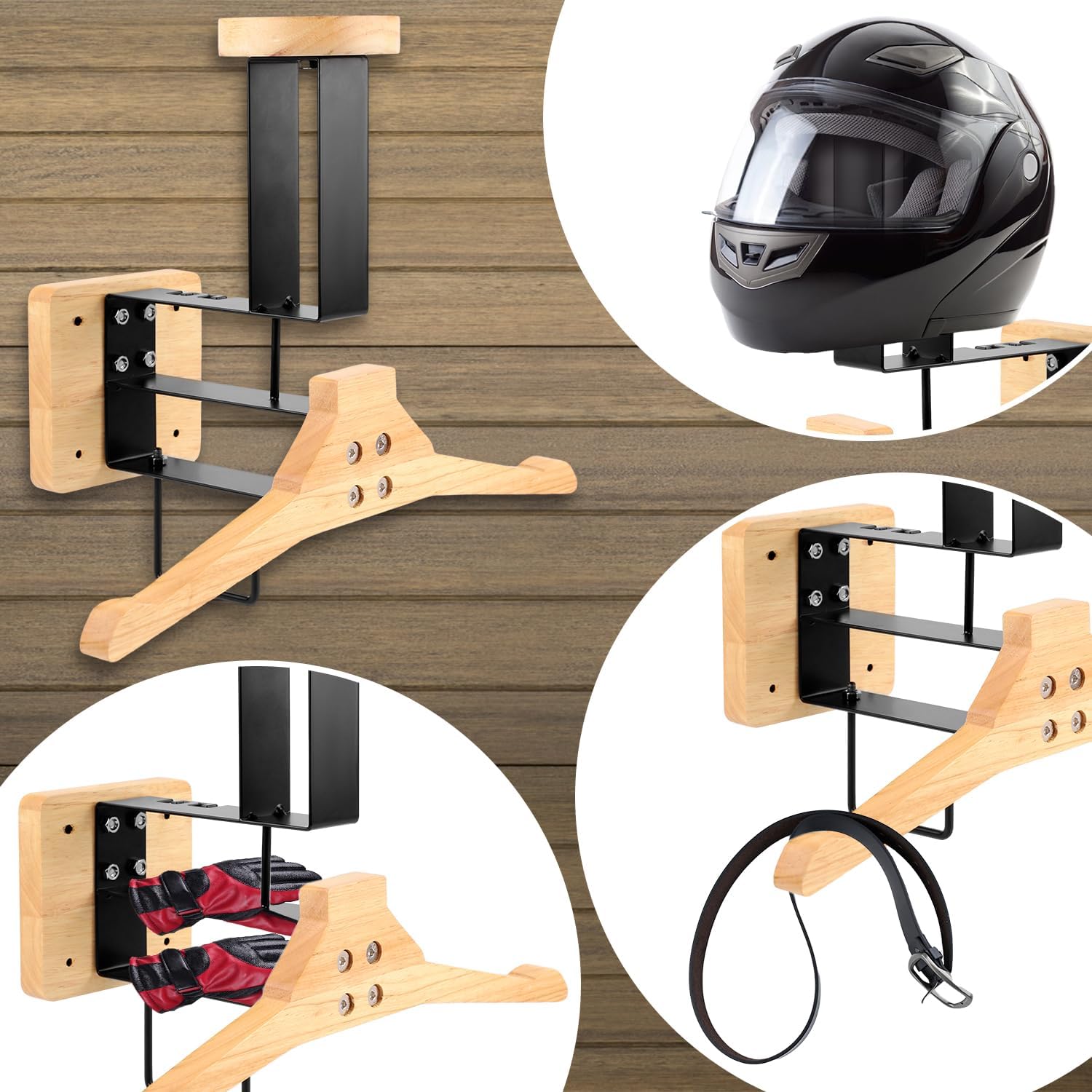 Wood Motorcycle Helmet Holder  - Home Gym On Wall recensione e prezzo