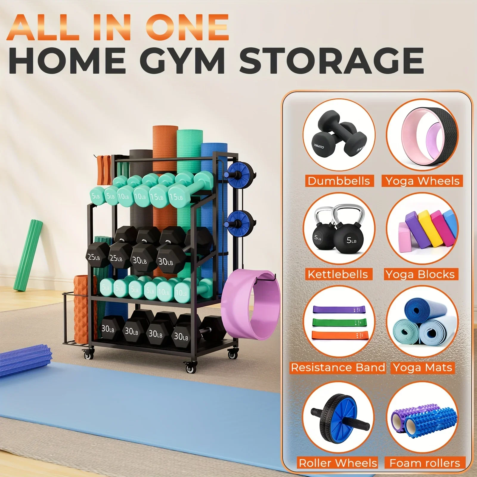 KEEHOME 600LBS Dumbbell Rack W - Home Gym Yoga Mat Storage recensione e prezzo