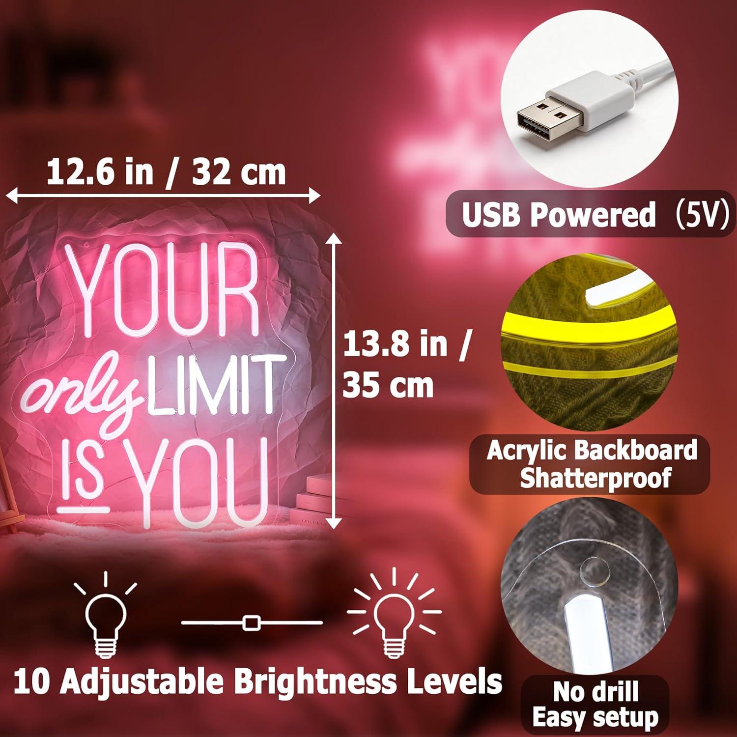 Your Only Limit Is You Neon Si - Home Gym Neon Sign recensione e prezzo