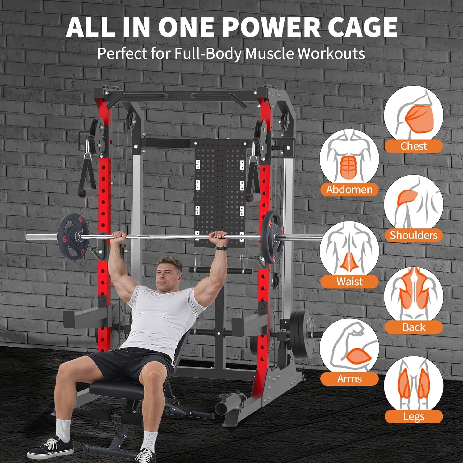 Power Cage, 2000LB Power Rack  - Home Gym Rack With Cables recensione e prezzo