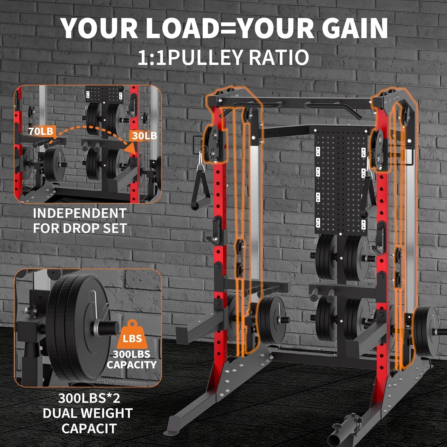 Power Cage, 2000LB Power Rack  - Home Gym Rack With Cables recensione e prezzo