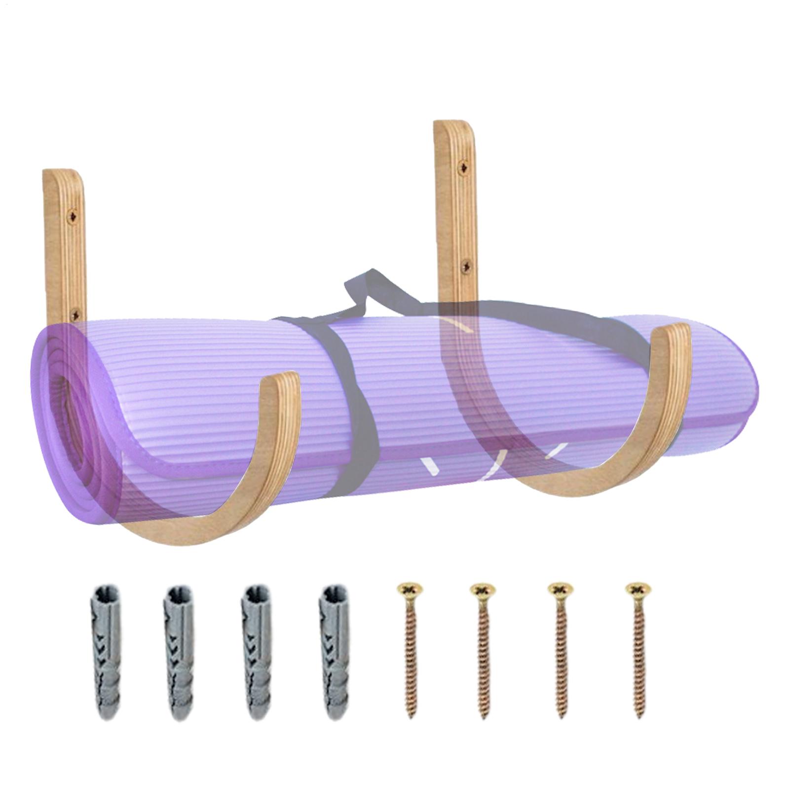 Wooden Yoga Mat Holder Wall Mo - Home Gym Yoga Mat Storage recensione e prezzo