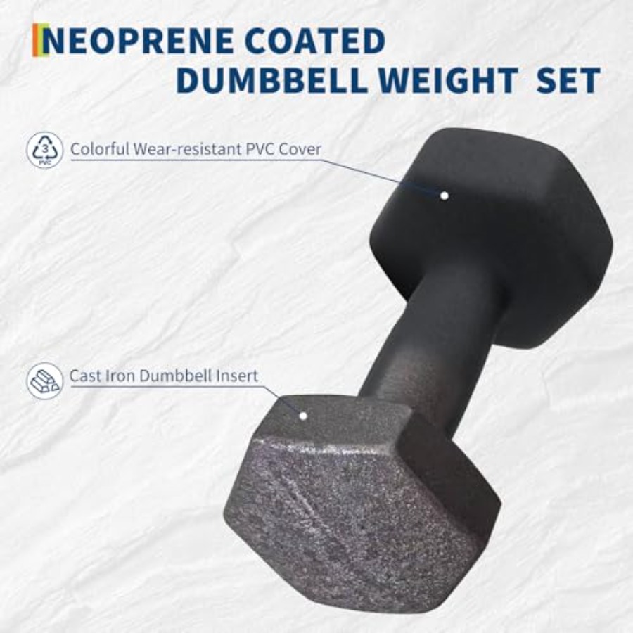 PVC Coated Hexagon Dumbbell Se - Home Gym Options recensione e prezzo