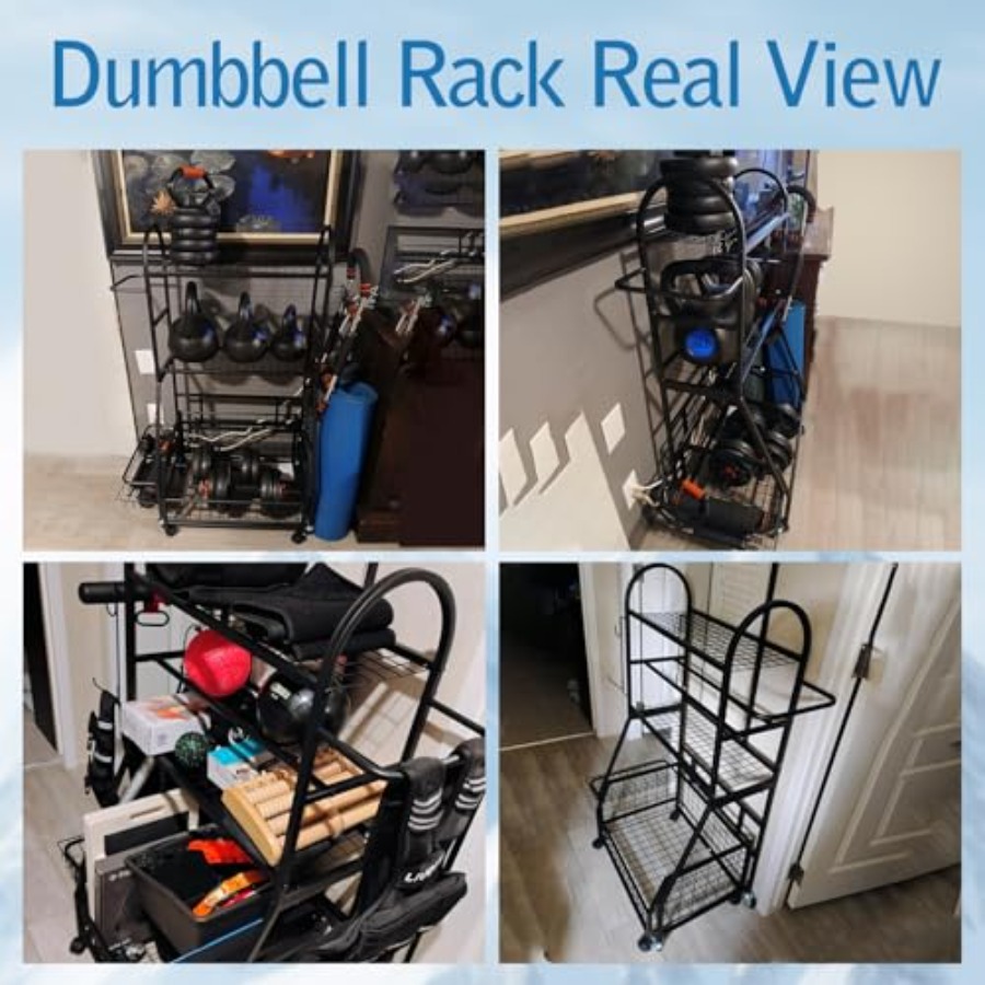 Adjustable Dumbbell Rack 400LB - Home Gym Yoga Mat Storage recensione e prezzo