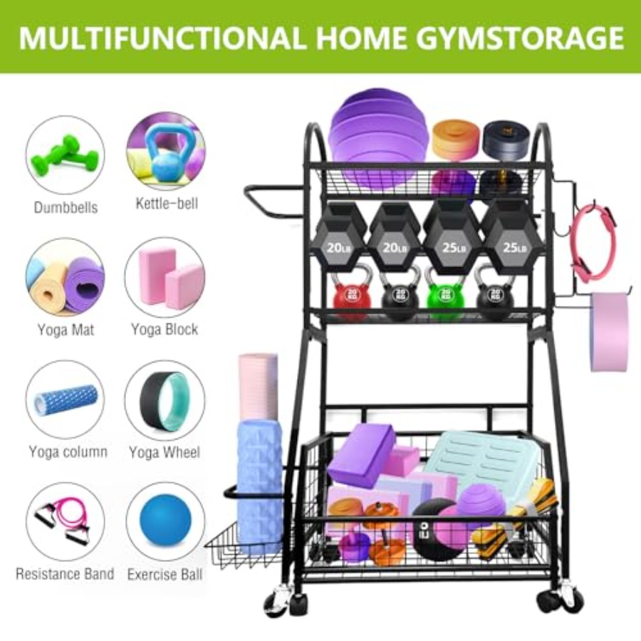 Adjustable Dumbbell Rack 400LB - Home Gym Yoga Mat Storage recensione e prezzo