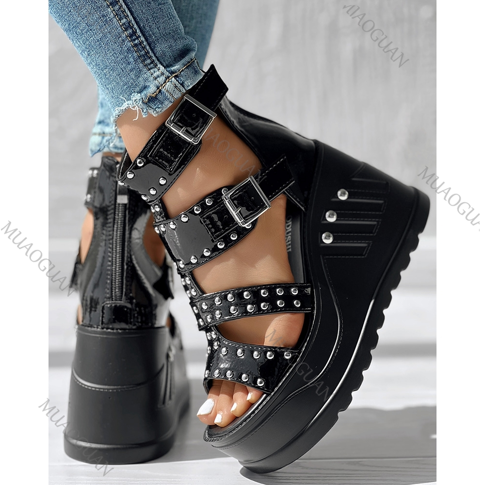 Fashion Women Peep Toe Black S - Ankle Strap Attachment recensione e prezzo