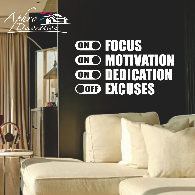 Focus On Motivation On Excuses - Home Gym On Wall recensione e prezzo