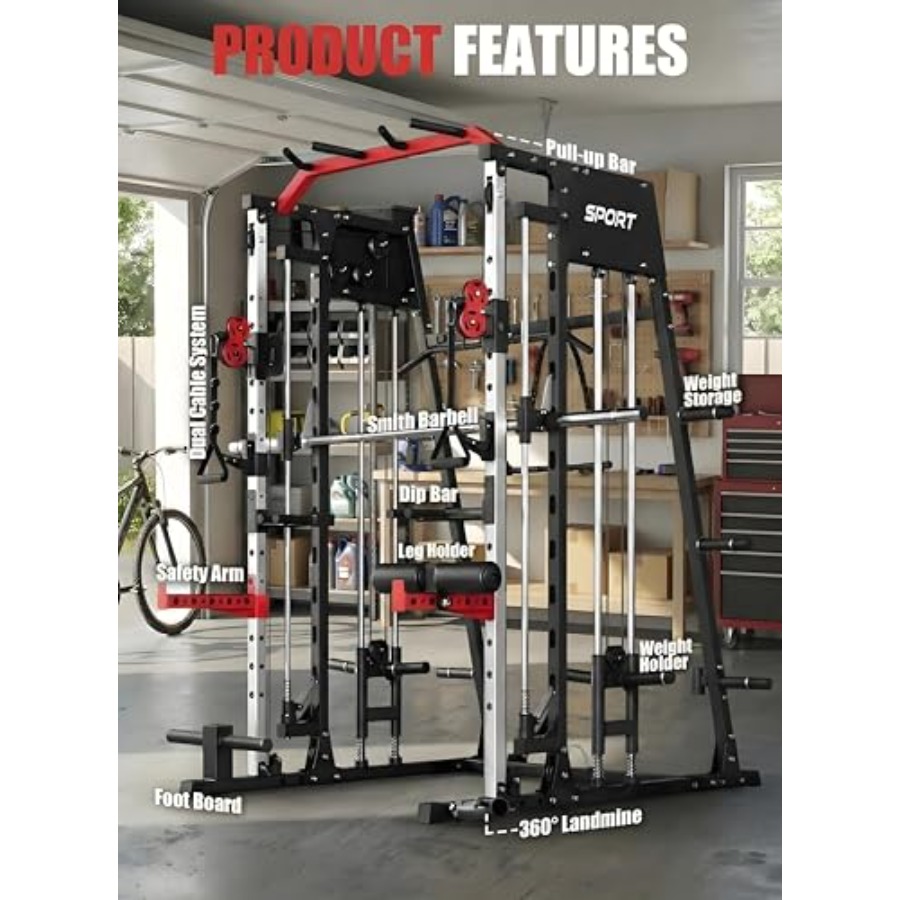 Smith Machine Home Gym All in  - Home Gym Rack With Cables recensione e prezzo