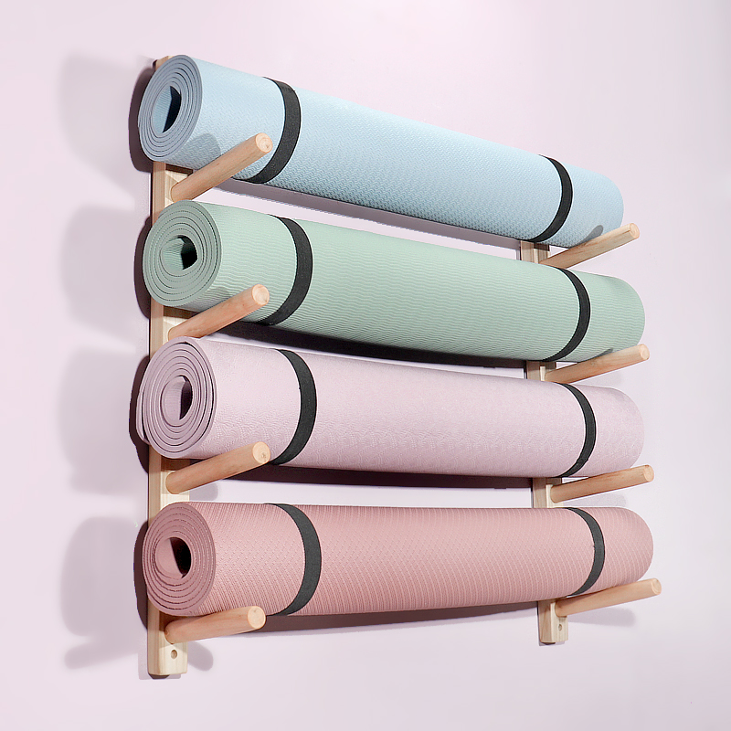 Wooden Yoga Mat Holder Wall Mo - Home Gym Yoga Mat Storage recensione e prezzo