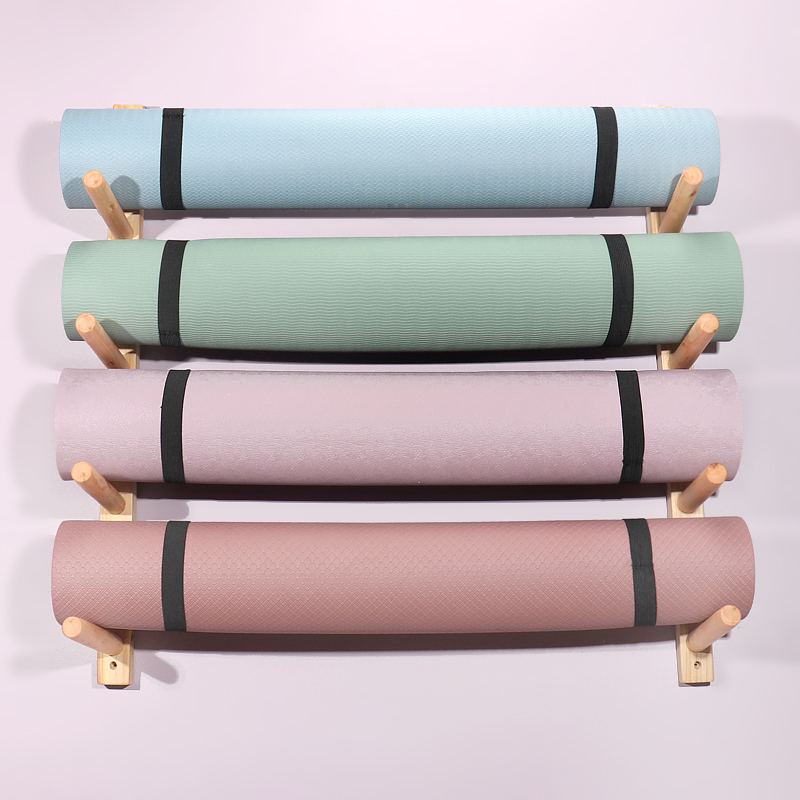 Wooden Yoga Mat Holder Wall Mo - Home Gym Yoga Mat Storage recensione e prezzo