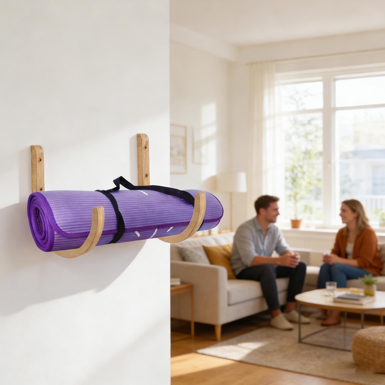 Yoga Mat Holder 2 Pieces Woode - Home Gym Yoga Mat Storage recensione e prezzo