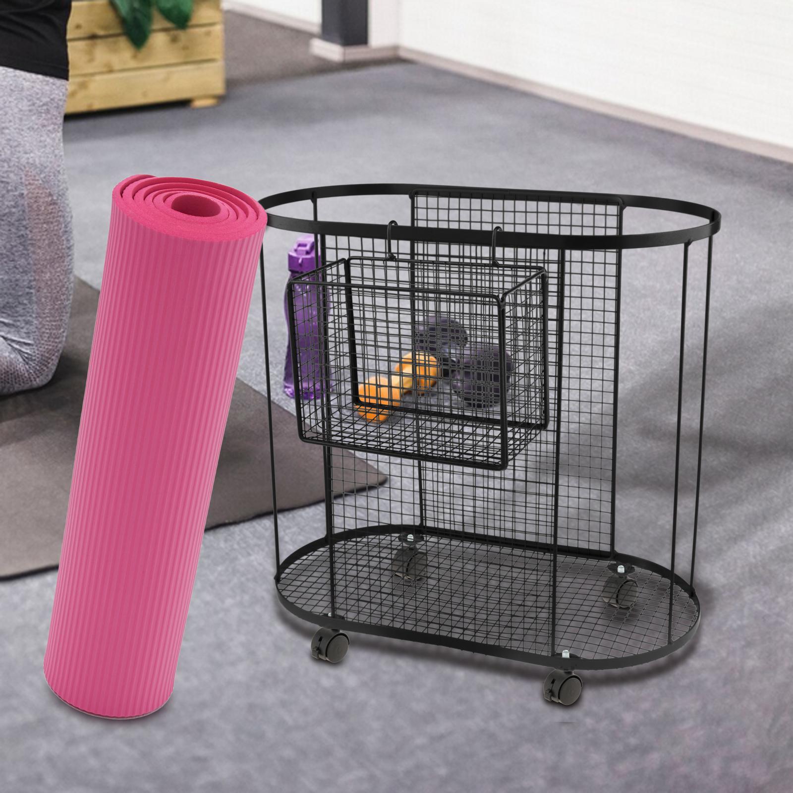 Metal Gym Organizer with Wheel - Home Gym Yoga Mat Storage recensione e prezzo