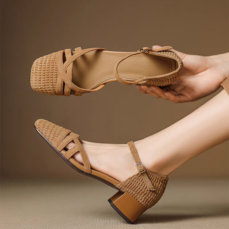 Retro Weave High Heel Sandals  - Ankle Strap Attachment recensione e prezzo