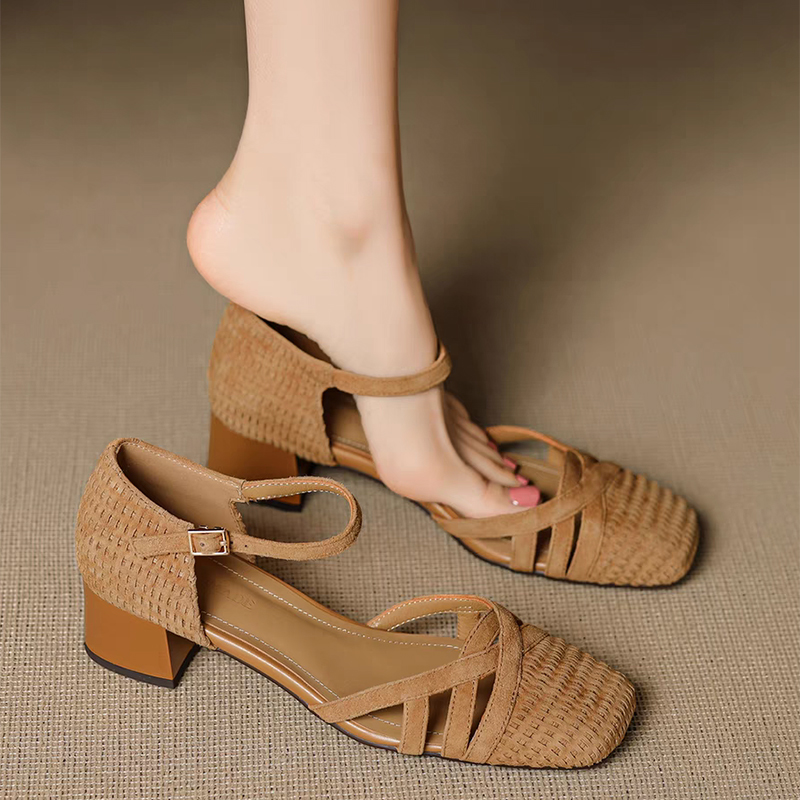 Retro Weave High Heel Sandals  - Ankle Strap Attachment recensione e prezzo