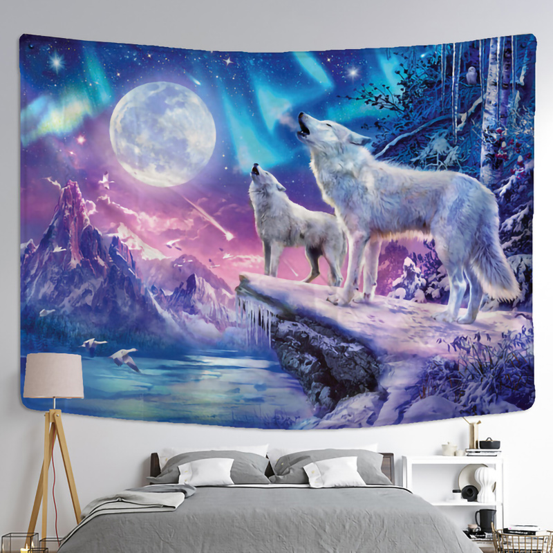 Fantasy wolf tapestry wall han - Home Gym Decor recensione e prezzo