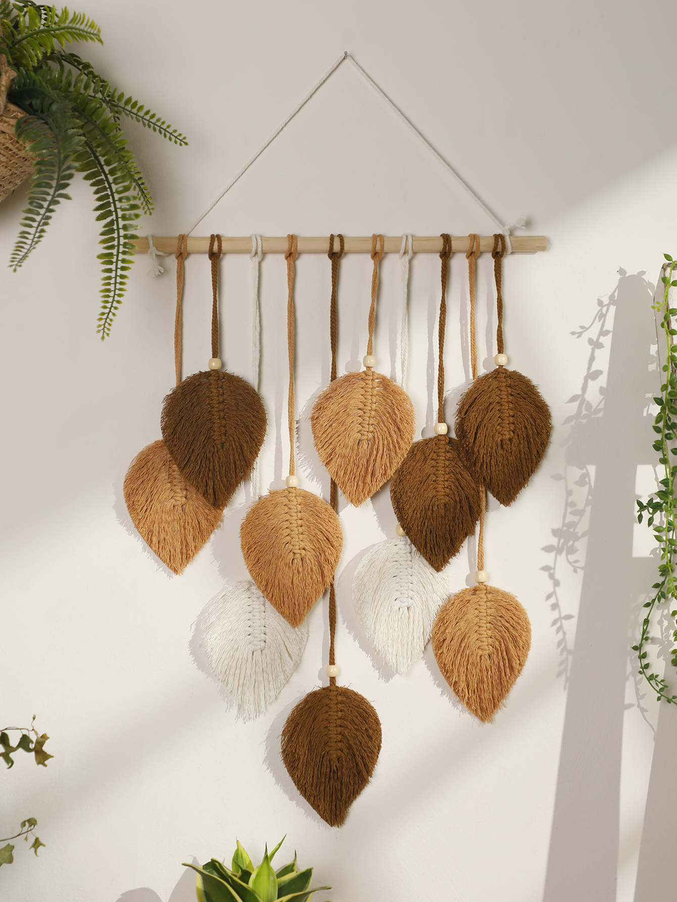Leaf Macrame Tapestry Brown Gr - Home Gym Decor recensione e prezzo