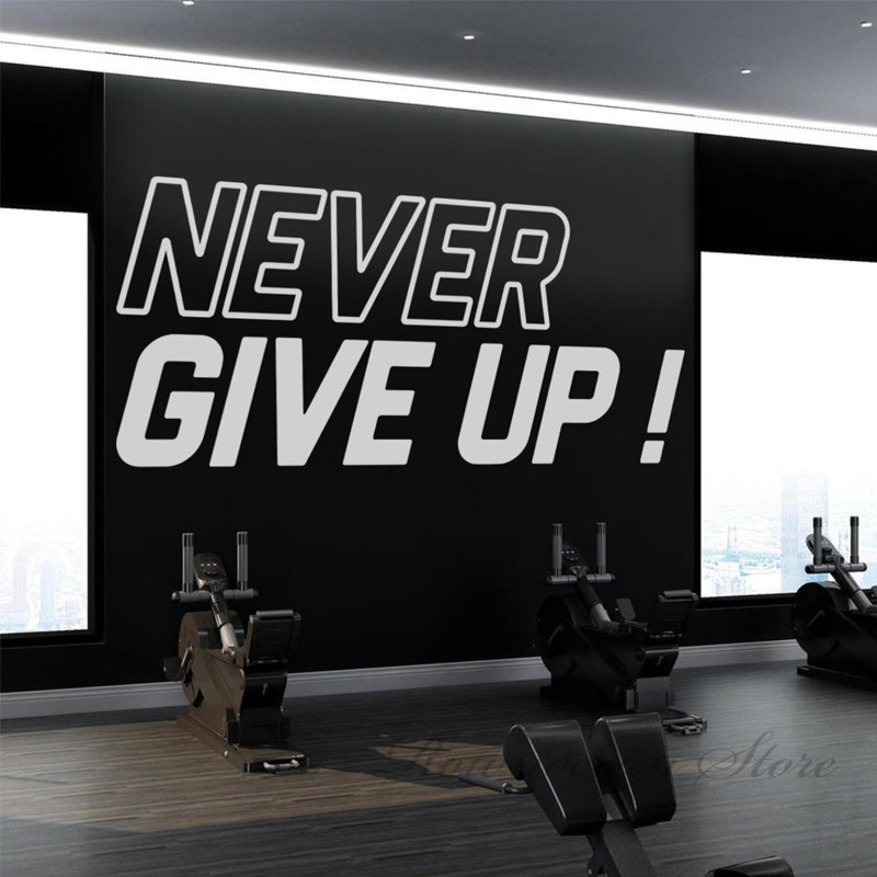 Never Give Up Gym Quote Wall S - Home Gym On Wall recensione e prezzo
