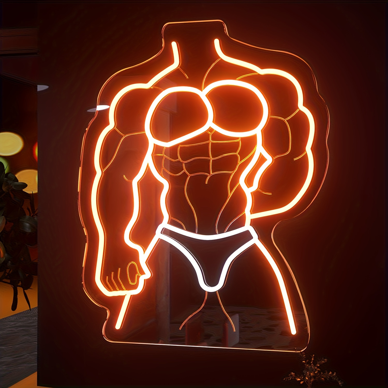 Muscle Man Neon Sign Orange Wh - Home Gym Neon Sign recensione e prezzo