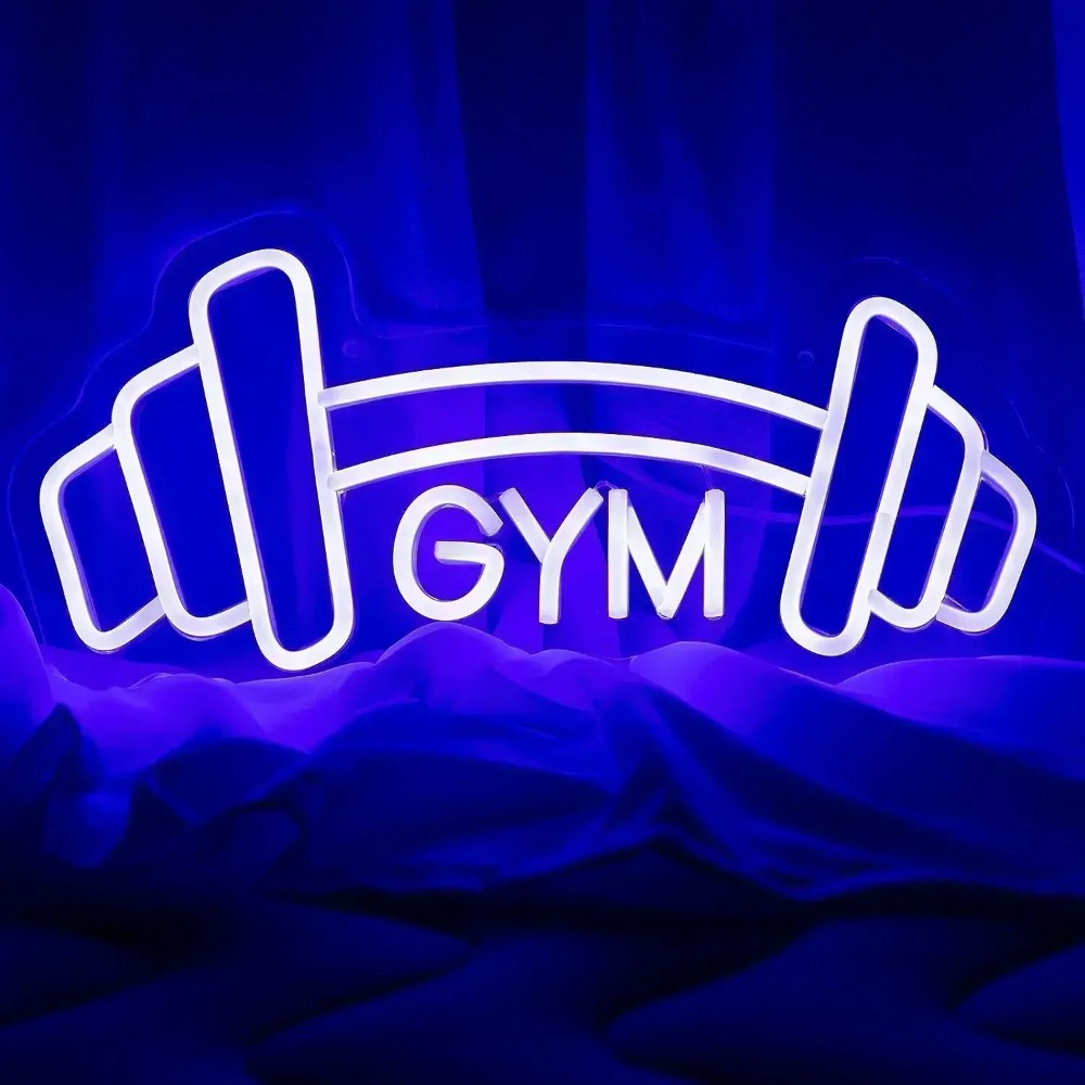 Barbell Gym Neon Sign Blue Dum - Home Gym Neon Sign recensione e prezzo