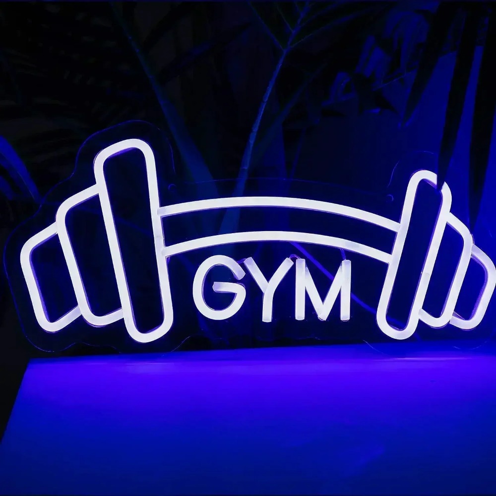 Barbell Gym Neon Sign Blue Dum - Home Gym Neon Sign recensione e prezzo