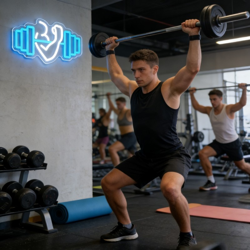 Bicep Dumbbell Neon Sign LED W - Home Gym Yoga Room recensione e prezzo