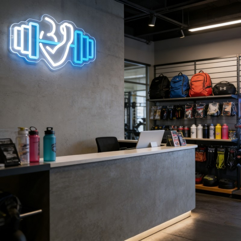 Bicep Dumbbell Neon Sign LED W - Home Gym Yoga Room recensione e prezzo