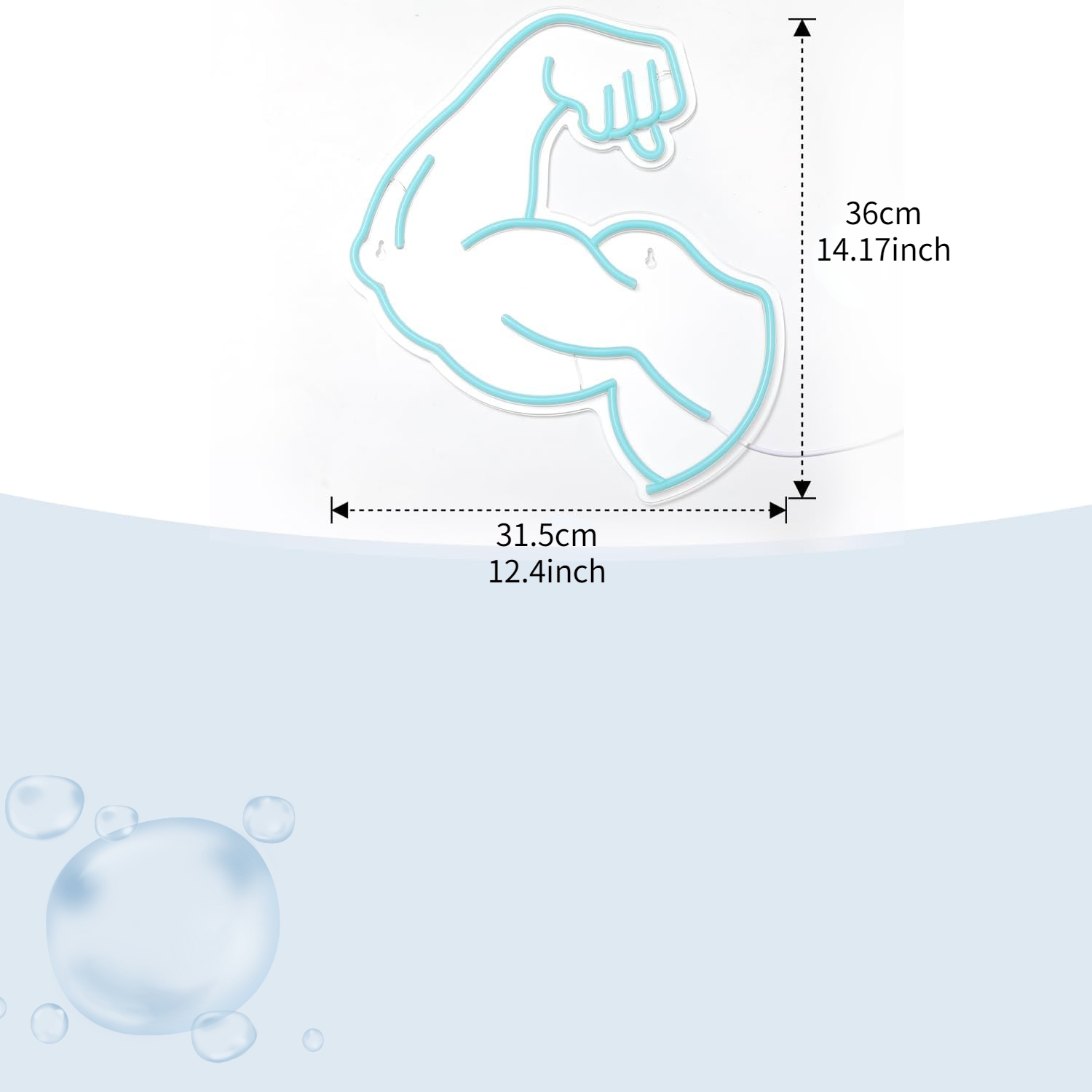 Muscle Arm Neon Sign Blue Glow - Home Gym Neon Sign recensione e prezzo