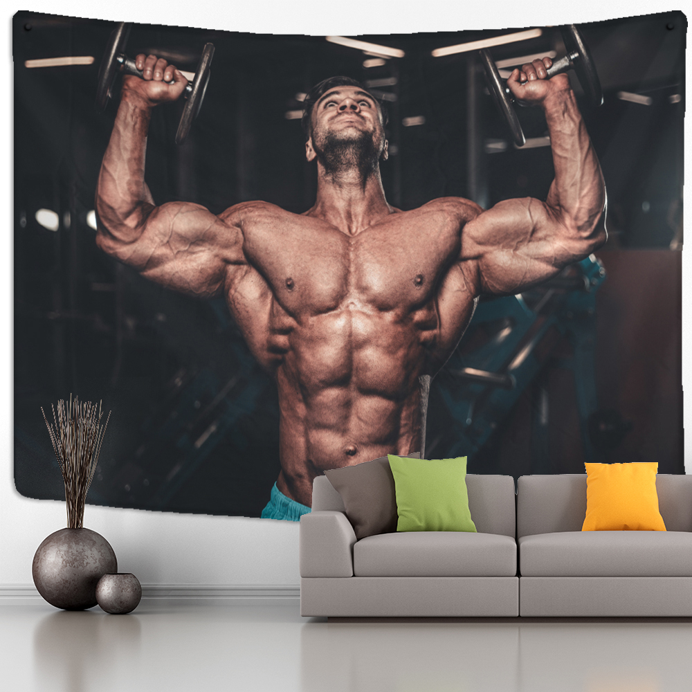 Fitness Muscle Man Tapestry Wa - Home Gym Decor recensione e prezzo