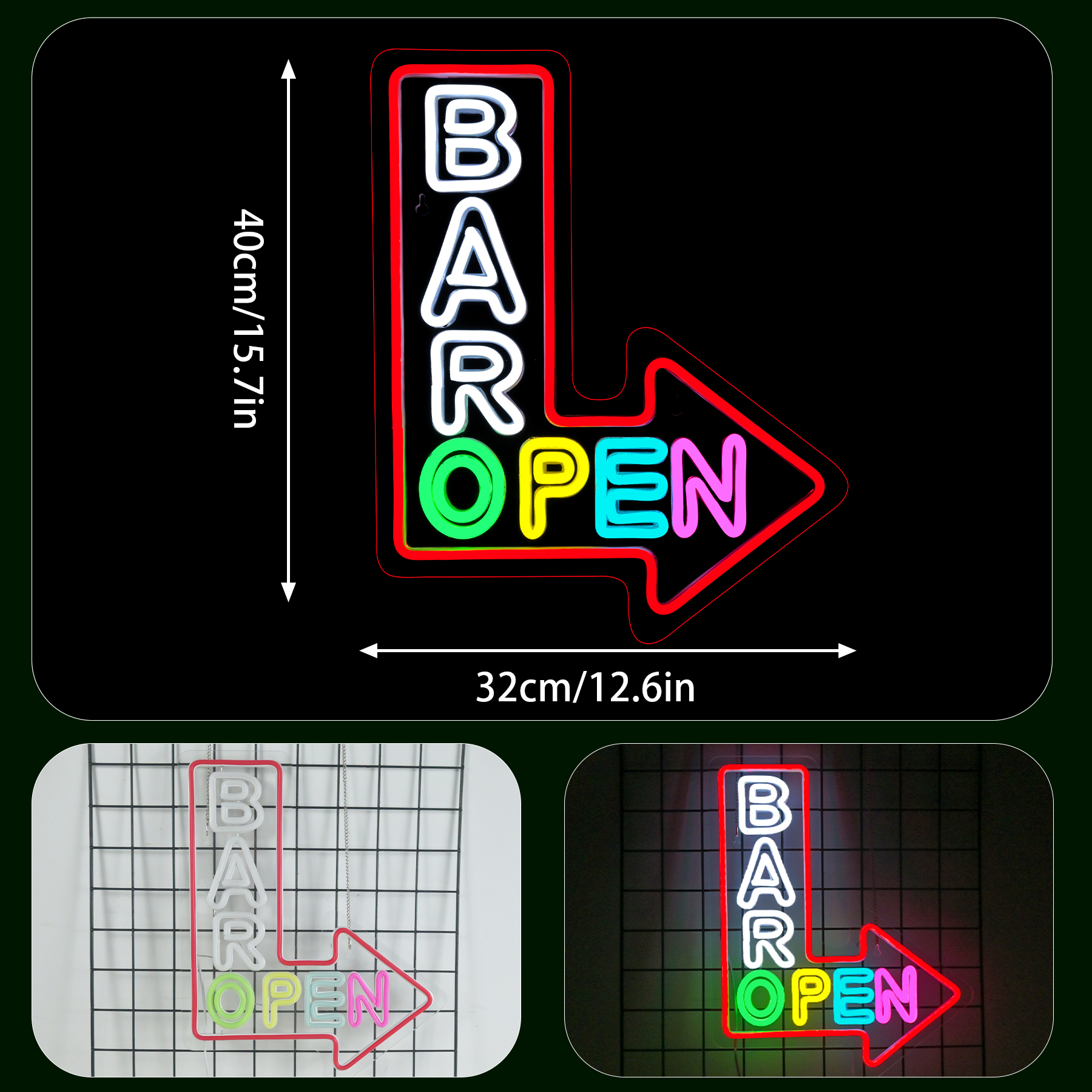 Bar Open Arrow Neon Sign Mix C - Home Gym Neon Sign recensione e prezzo
