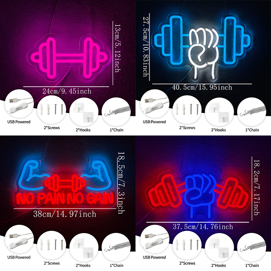 No Pain No Gain Neon Sign for  - Home Gym Neon Sign recensione e prezzo
