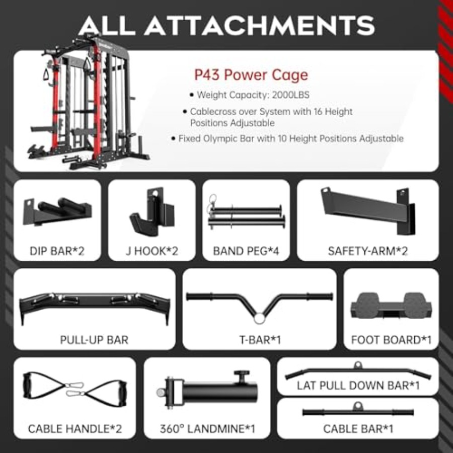 Home Gym Power Cage 2000LB Squ - Home Gym Rack With Cables recensione e prezzo