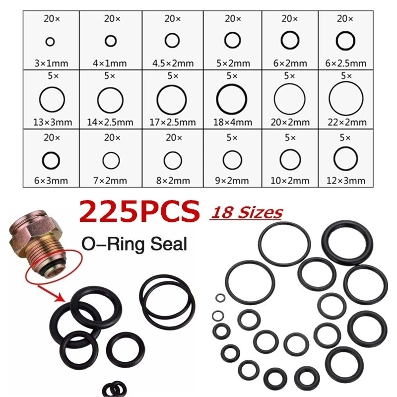 225Pcs Rubber O Ring Oil Resis - Plyo Box Set recensione e prezzo