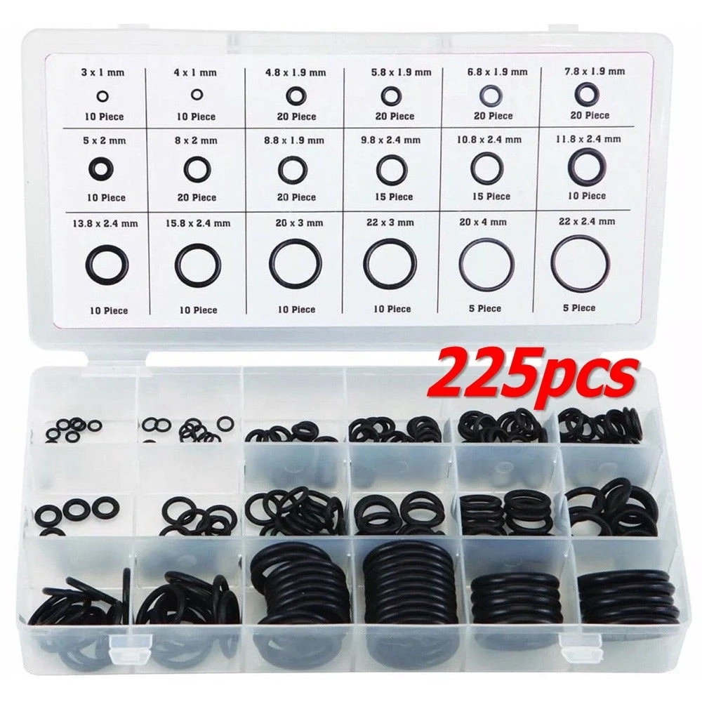 225Pcs Rubber O Ring Oil Resis - Plyo Box Set recensione e prezzo